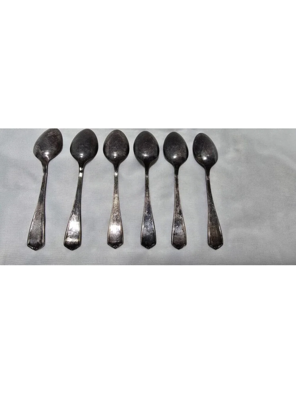 Community Silver Silver Plated Floral Handle Spoons Lot of 6, 6 3/4 in